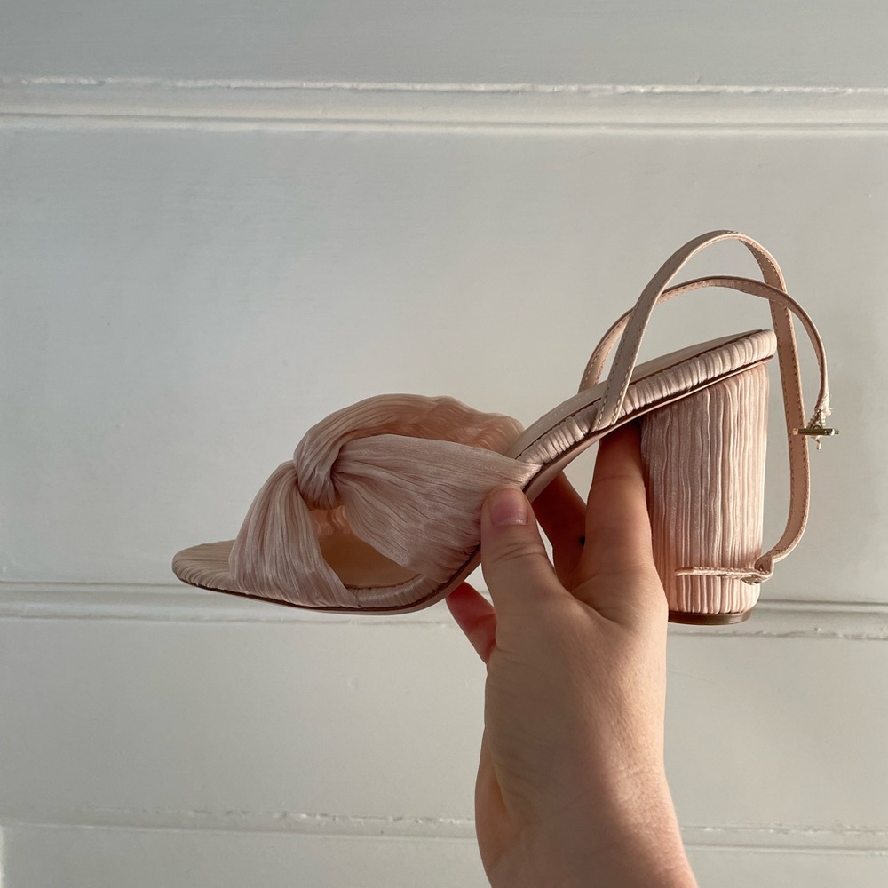 Loeffler Randall Reed Almond Pleated Twist Heel size 7.5, lightly worn